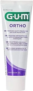 Gum Ortho Toothpaste Gel - Plaque Removal - Advanced Cavity Protection - Enamel Remineralization - With Ginger Extract, Aloe Vera, Vitamin E - Deep Cleaning - Fresh Breath - 75ML