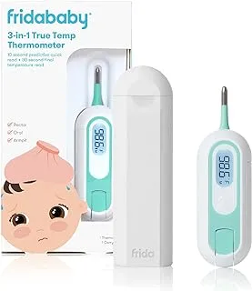 Fridababy 3 في 1 True Temp ميزان حرارة رقمي للحمى والرضع والأطفال (المستقيم ، تحت الإبط + الفم) ، مجموعة من قطعتين