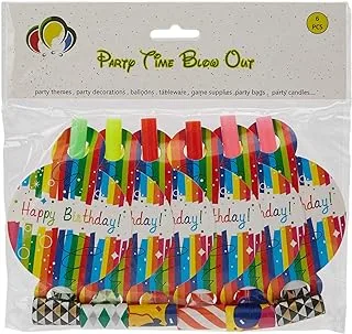 Party Time 6 Pieces Blowout Happy Birthday Colored Stick Design