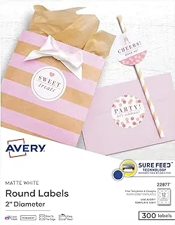 Avery Printable Round Labels With Sure Feed, 2