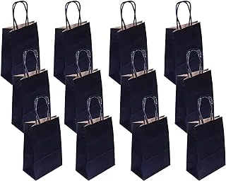 R-Moment Paper Gift Bags 12 Pieces Set Eco-Friendly Paper Bags With Handles Bulk Paper Bags Shopping Bags Kraft Bags Retail Bags Party Bags 15X21X8cm Color Black, Psb2981B