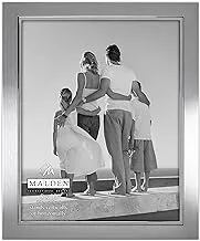 Malden International Designs Uptown Matte Silver With Silver Fashion Metal Frame, 8X10, Silver