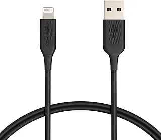 Amazon Basics ABS USB-A to Lightning Cable Cord ، شاحن معتمد من MFi لأجهزة Apple iPhone ، iPad ، أسود ، 3 قدم ، 5 عبوات