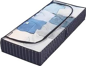 WENKO Comfort Underbed Cabinet, Polyethylene, Home Clothes, Shoes & Dress Storage, Convenient Bedroom Organizer, 105 x 15 x 45 cm, Blue