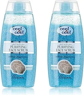 Cool & Cool Purifying Face Scrub Ocean | Hydrating, Skin Care, Unclogs Pores | 200 ml | Pack of 2 | Blue