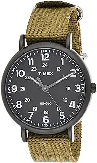 Timex Weekender 43mm Black Dial and Olive Green Strap Quartz Watch TW2U68200