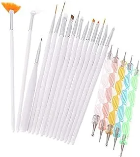 COOLBABY 20 Nail Art Dotting Tools Set,Nail Art Brushes