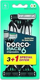 Dorco Pace 6 Men's Disposable Razors, 4 Count ' 1 Units