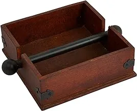 Square Wood Napkin Holder with Metal Bar