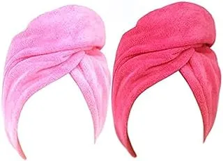 2Pcs/Set Bathroom Super Absorbent Quick-Drying Microfiber Bath Towel Hair Dry Cap Salon Towel Absorbent Microfiber Hair Towel, Quick Dry Hair Turban Wraps Twist Hair Drying Towel With Elastic Loop