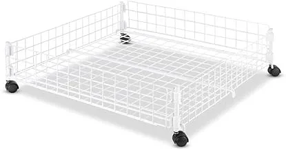 Whitmor Rolling Wire Underbed Cart, White