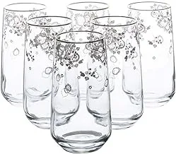 Opalina Juice Tumbler - 6 Pieces, Clear/Grey