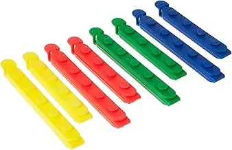 Kikkerland Stackable Bag Clips 8 Pieces, Multicolour