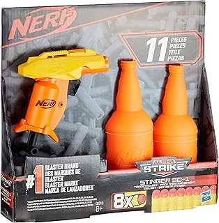 Nerf Stinger Sd-1 Targeting Set - 11-Piece Nerf Alpha Strike Set Includes Toy Blaster, 2 Half-Targets, And 8 Official Nerf Elite Darts For Kids, Teens, Adults