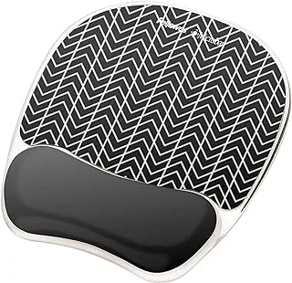 Fellowes Photo Gel Mouse Pad and Wrist Rest with Microban Protection, Black Chevron (9549901)