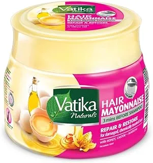 Vatika Naturals Repair & Restore Hair Mayonnaise 500g | Hair Mask With Honey, Castor & Marrow | For Damaged & Chemically Treated Hair