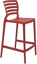 Tramontina Sofia High Home Red Polypropylene and Fiberglass Chair