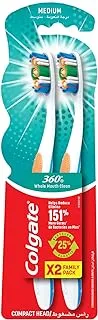 Colgate 360 Deep Clean Medium 2 piece Toothbrush Value Pack