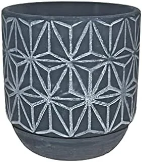 Dubai Garden Centre Ceramic Pot for Small Plants, Dark Grey