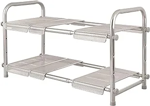 Idesign 74446EU Cabrini Under Sink Organizer With 2-Tier Expandable Shelf, Silver