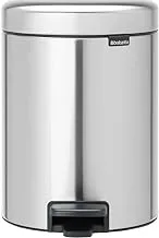 Brabantia Pedal Bin newIcon with Plastic Inner Bucket, 5 Litre - Matt Steel Fingerprint Proof