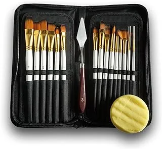 Super Deal Paint BrUShes Artist Set15Pcs+Knife+Sponge, 42607 15