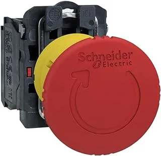 Schneider Electric red Ã˜40 Emergency stop, switching off pushbutton Ã˜22 latching turn release 1NC