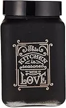 Square Canister-Kitchen Love 1.5 Litre-Black, H-147015-Blk