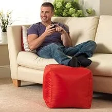 Comfy PVC Leather Foot Stool, CFS6, Red, H40 x W40 x D40 cm