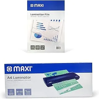 MAXI A4 LAMINATOR + LAMINATION POUCH 125MIC 50PC, MX LM283+MX LPA450