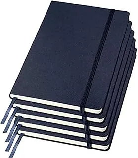 Santhome Classic Lined Notebook, 192 Pages, Hardcover – Ruled (Pack of 5) (Blue)