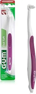 Gum End Tuft Tapered Trim Toothbrush-Small Head-Effective Deep Cleaning-Removes Plaque-Designed to clean problem areas like Missing molars,Furcations, Implants-Assorted Colors