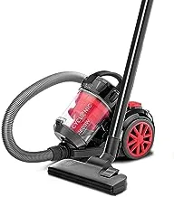 Black & Decker Multi-Cyclonic Bagless Corded Canister Vacuum Cleaner with 6 Stage Filtration, 1600 W Max Power, 20 kPa Suction Power, Red/Black, 2.5 L, VM1680-B5