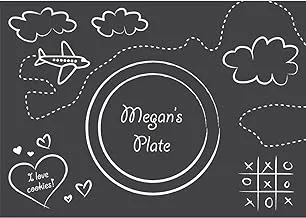 Creative Converting Tableware Chalkboard Paper Placemat 8 Pieces, 13.25 Inch Length X 9.5 Inch Width, Black