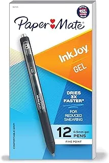 Paper Mate InkJoy Gel Pens, Fine Point, Black, 12 Count