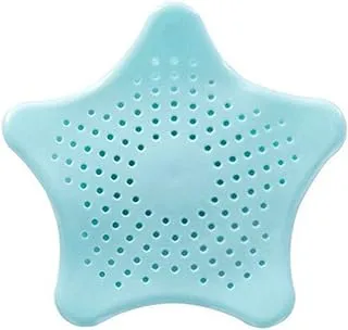 Drain Strainer?Star Shape Suction Cup Kitchen Bathroom Sink Drain? Strainer Hair Stopper Filter (Light Blue)