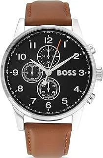 Hugo Boss Men's Black Dial Brown Leather Watch - 1513812