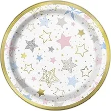 Unique Party 72414 - 18cm Foil Twinkle Twinkle Little Star Paper Plates, Pack of 8