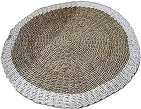 Dubai Garden Centre Rattan Round Carpet, 100 cm Diameter - Light Beige