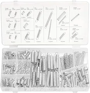 Neiko 50456A Spring Assortment Set | Zinc Plated Compression And Extension Springs | 200 Piece