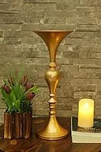 YATAI Tall Metal Candle Holder Gold Plated Wedding Centerpieces Table Top Candlestick Metal Gold Vase Flowers Stand Tealight Candle Holders for Flowers Bouquet Party Dinner Event Decoration (Medium)