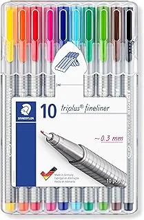 Staedtler St 334 Sb10 Triplus Fineliner Assort Pen (حزمة من 10)