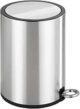 WENKO, Pedal Bin Monza, Stainless Steel, Soft Close Home Garbage Can, Durable & Strong Construction, 3 Litre Capacity, 18.5x25.5x24.5cm, Shiny