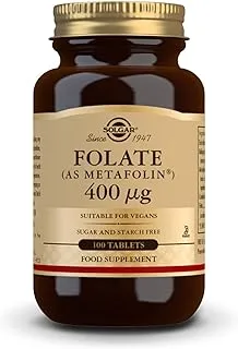 Solgar Folate 666 Mcg Dfe (Metafolin 400 Mcg) ، غير معدّل وراثيًا ، مناسب للنباتيين ، 100 قرص