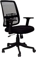 Townsville Catania Medium Back Ergonomic Office Chair (Black) With Adjustable Arm