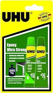 UHU 3-63271 Ultra, Universal Strong Dual-Component epoxy Adhesive, 2 x 10ml Blister, Clear, 10 ml