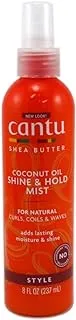 Cantu Natural Hair Coconut Oil Shine & Hold Mist 8 Ounce Spray (237Ml) (3 Pack)