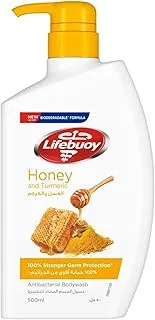 Lifebuoy Antibacterial Body Wash And Shower Gel, For Good Hygiene, Honey And Tumeric, 100% Stronger Germ Protection*, 500ml