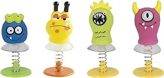 Unique Cute Monsters Spring Pop Up Toys, 4-Pieces, Assorted