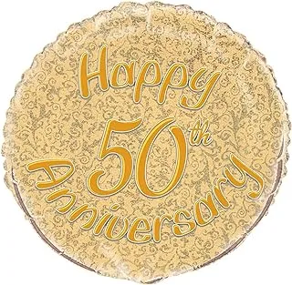 Unique Prism Happy 50Th Anniversary Balloon, 18-Inch Size